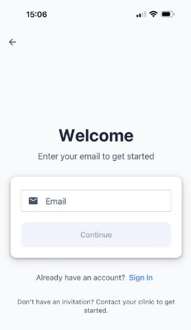 Enter email screen