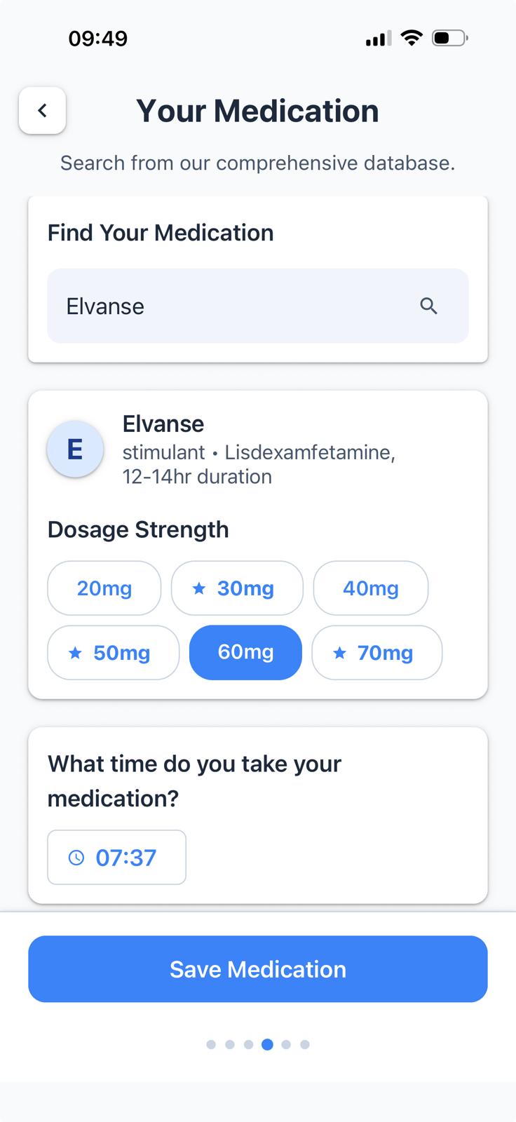 Medication Config Screen
