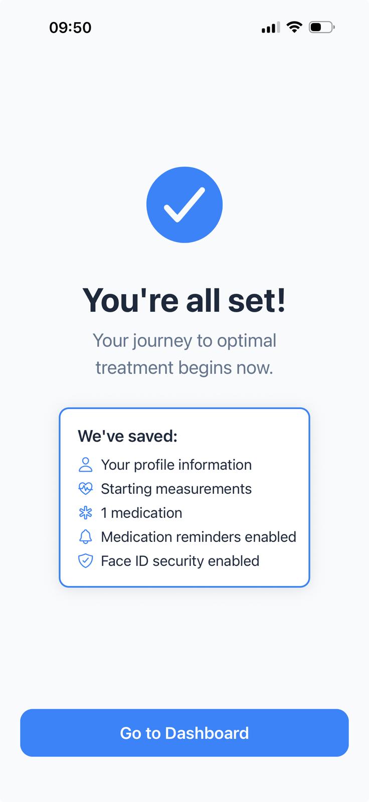 Setup Complete Screen